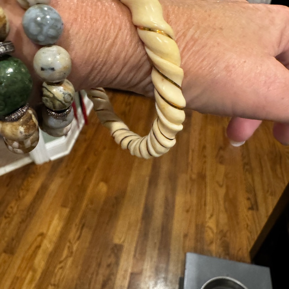 Twisted Bone Bracelet with 14k Gold - Picture 2 of 7